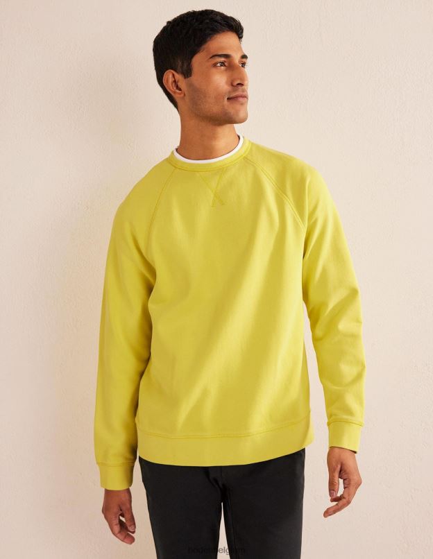 Hommes Boden jaune groseille sweat-shirt teint en pièce vêtements Z42D03568