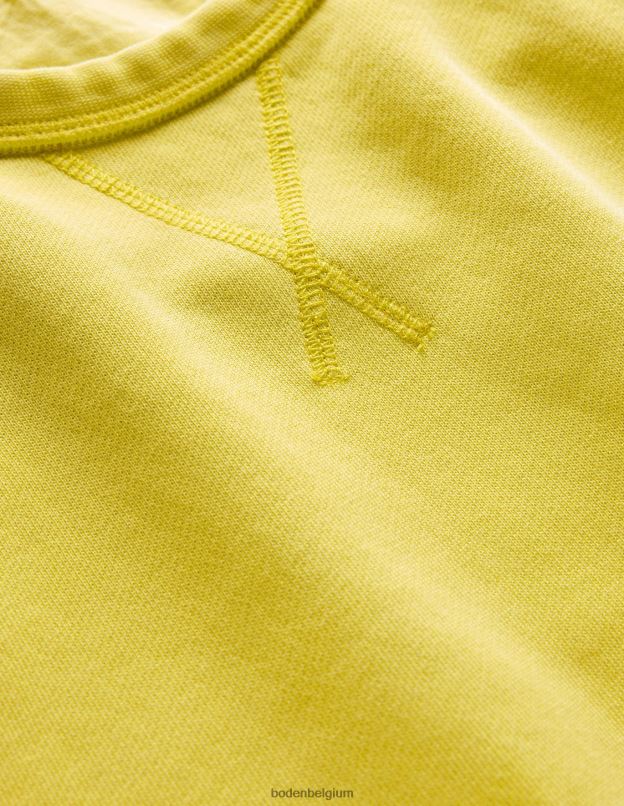 Hommes Boden jaune groseille sweat-shirt teint en pièce vêtements Z42D03568