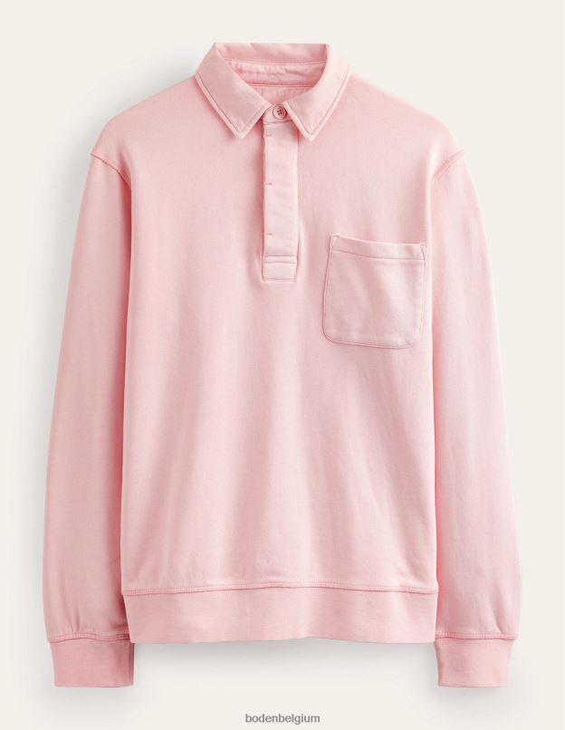 Hommes Boden rose lotus sweat-shirt à col boutonné vêtements Z42D03519