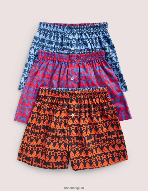 Hommes Boden chaîne de papier Lot de 3 boxers tissés vêtements Z42D03578