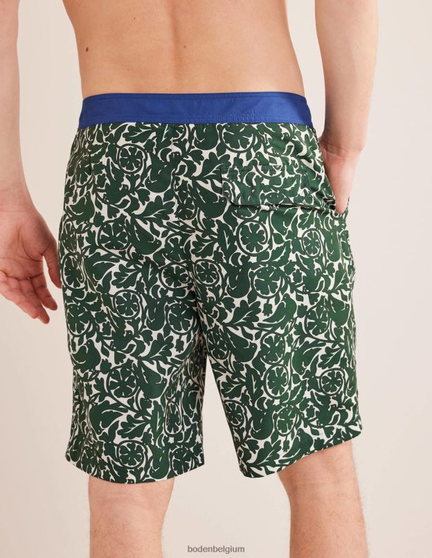 Hommes Boden oiseau héron vert short à taille fixe vêtements Z42D03532