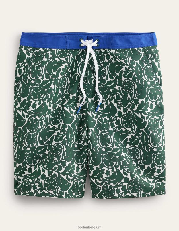 Hommes Boden oiseau héron vert short à taille fixe vêtements Z42D03532