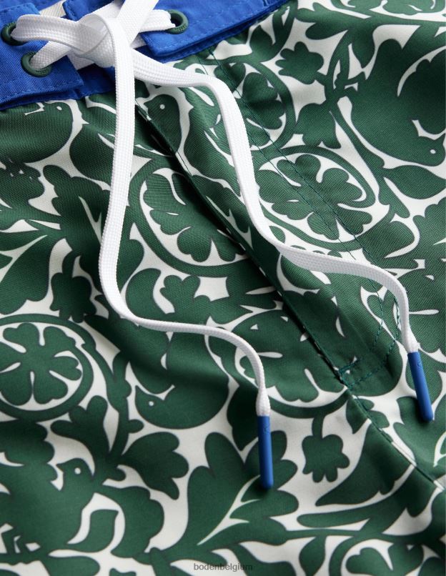 Hommes Boden oiseau héron vert short à taille fixe vêtements Z42D03532