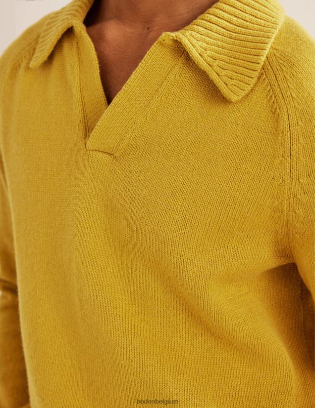 Hommes Boden bronze clair pull à col ouvert vêtements Z42D03571