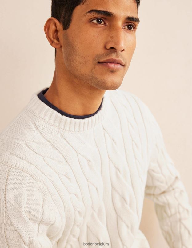 Hommes Boden coquille de pistache col rond torsadé en coton vêtements Z42D03552