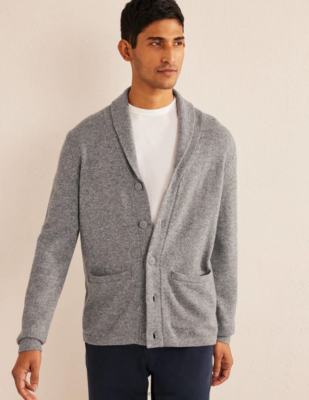 Hommes Boden mélange gris clair cardigan à col châle vêtements Z42D03509
