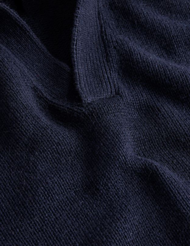 Hommes Boden marine pull à col ouvert vêtements Z42D03536