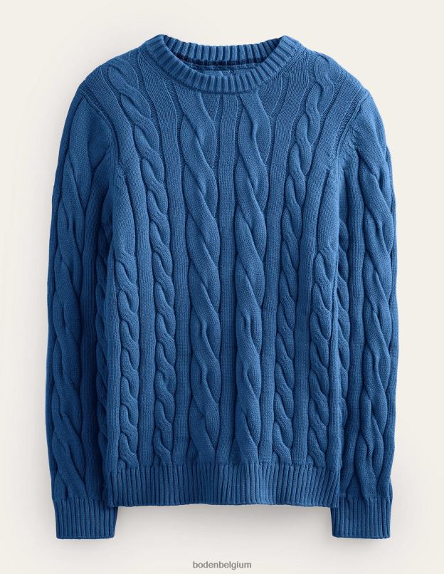 Hommes Boden vraie marine col rond torsadé en coton vêtements Z42D03515