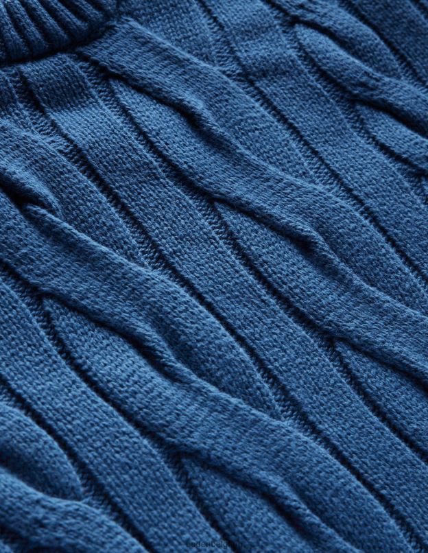 Hommes Boden vraie marine col rond torsadé en coton vêtements Z42D03515