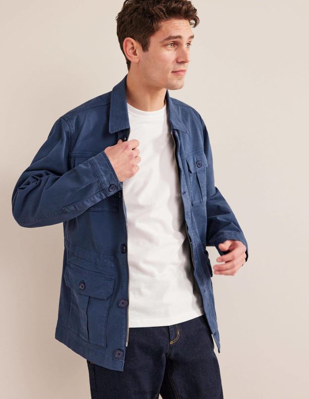Hommes Boden marine blanchie saharienne vêtements Z42D03507